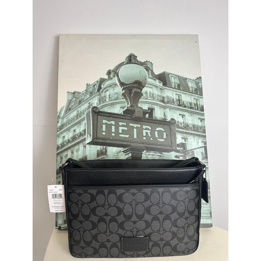 Coach CH078 District Crossbody Bag In Signature Canvas IN Charcoal Black - Picture 2 of 6